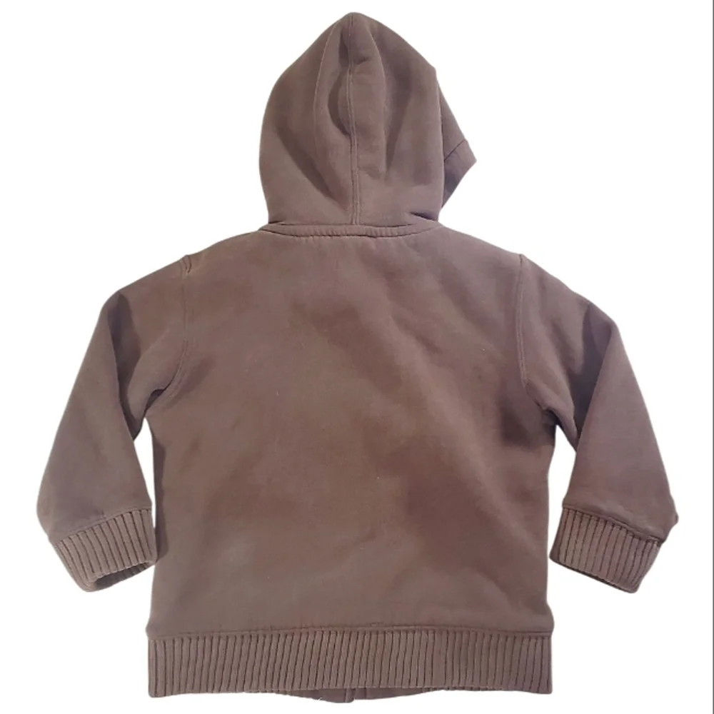 Baby Gap Boys Full Zip Hoodie Brown Sherpa Lining Size 3 Yrs Vintage